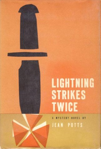 First edition cover of Lightning Strikes Twice (1958) by Jean Potts.